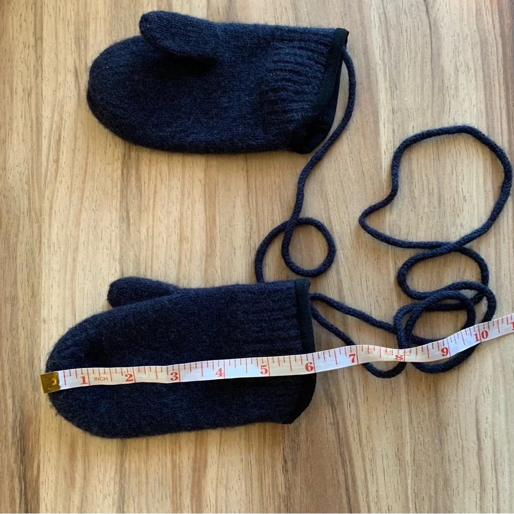 tittimitti 100% Virgin Wool winter Mittens Kids 3-5Y Knit String OEKO-TEX USA
